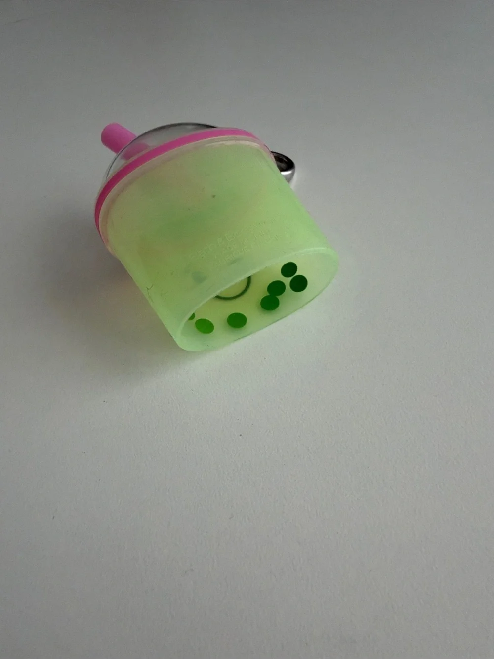 Bath and Body Works - Cute Boba Tea Drink - Hand Sanitizer Holder - Green - Pink